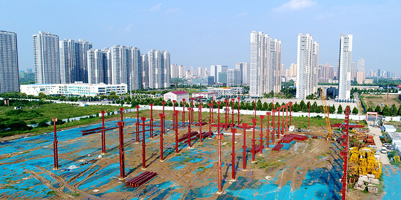 德赢VWIN工业园钢结构厂房航拍图