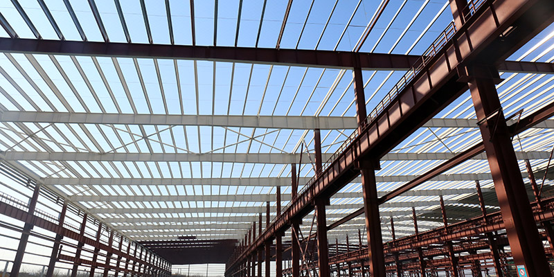 德赢VWIN工业园钢结构厂房近距离拍摄
